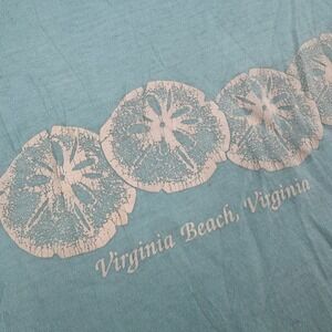 Vintage 1987 Signal Virginia Beach Sand Dollar T-Shirt XL Aqua Single Stitch USA